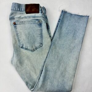 H&M &DENIM‎ Jeans Slim Low Light Acid Wash Distressed Button Fly Jeans Women 30